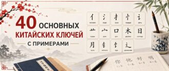 40 основных китайских ключей с примерами иероглифов