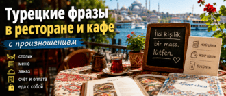 Турецкие фразы в ресторане и кафе с произношением