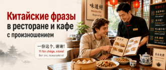 Китайские фразы в ресторане и кафе с произношением