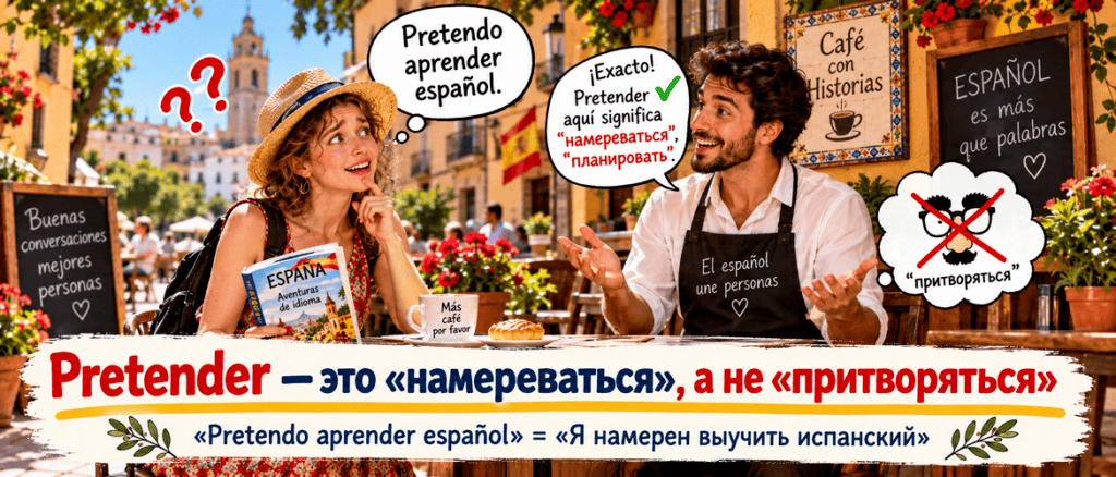 Испанское слово pretender означает намереваться, а не притворяться