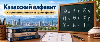 Казахский алфавит с произношением и примерами